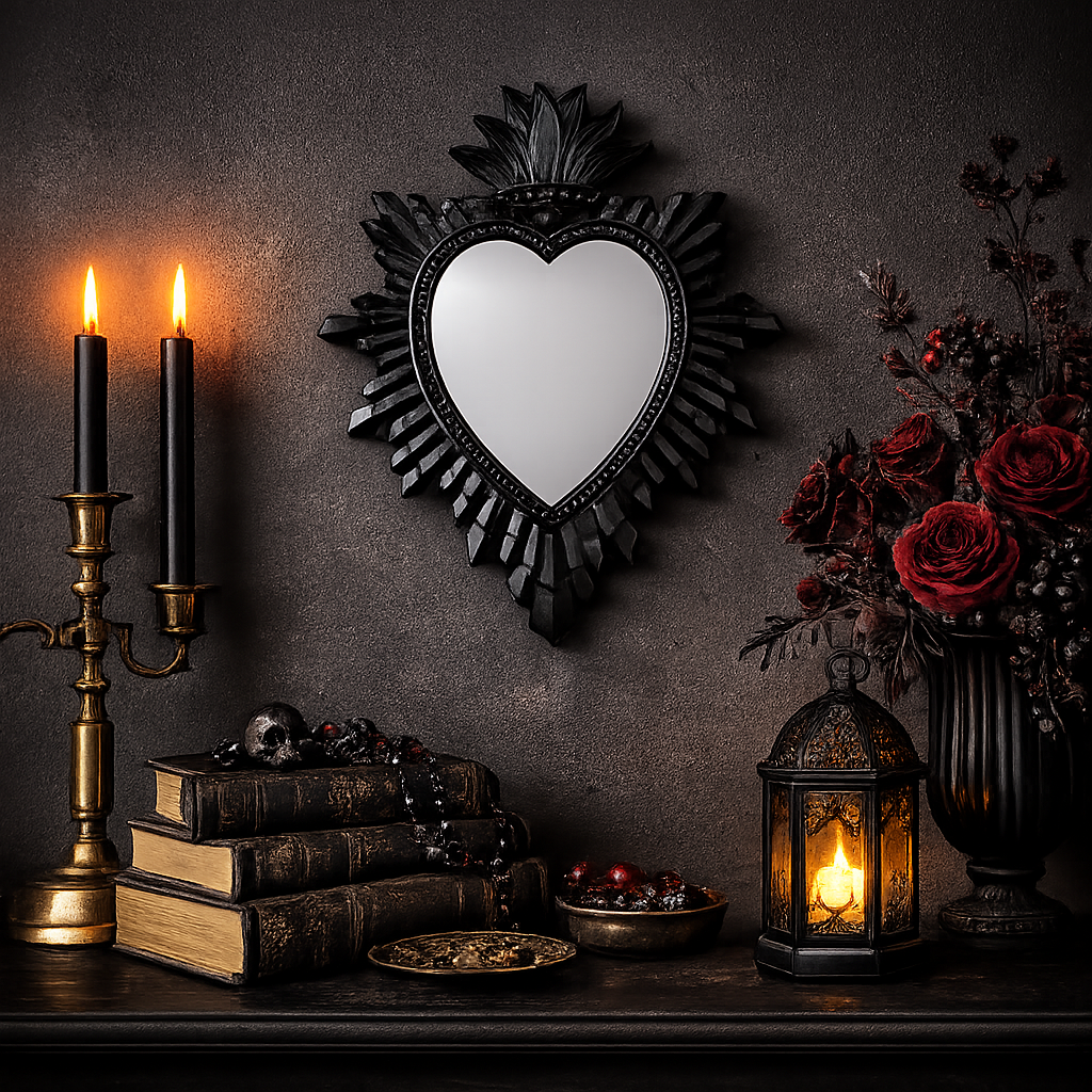 Decorative Heart Mirror Wall Statement Piece
