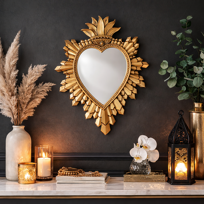 Decorative Heart Mirror Wall Statement Piece