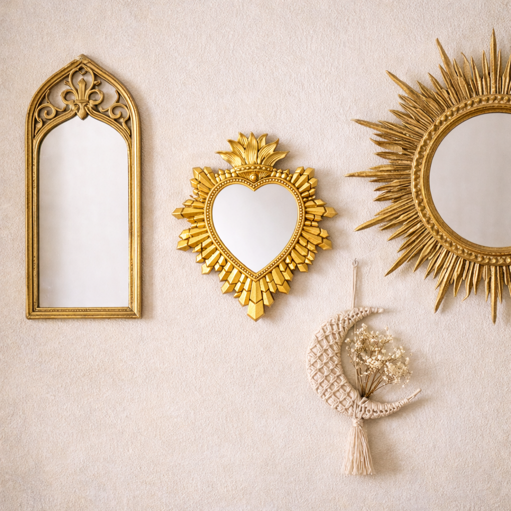 Decorative Heart Mirror Wall Statement Piece